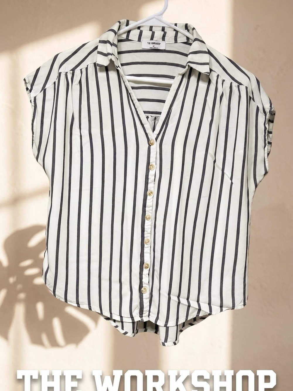 Workshop Republic Clothing Black & White Vertical Stripe Button-Down Shirt